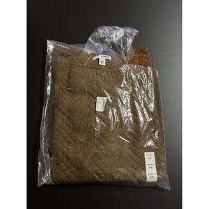 Sonoma Women's Cable Knit Sweater Long Sleeve Brown Round Neck Size 2X NWT